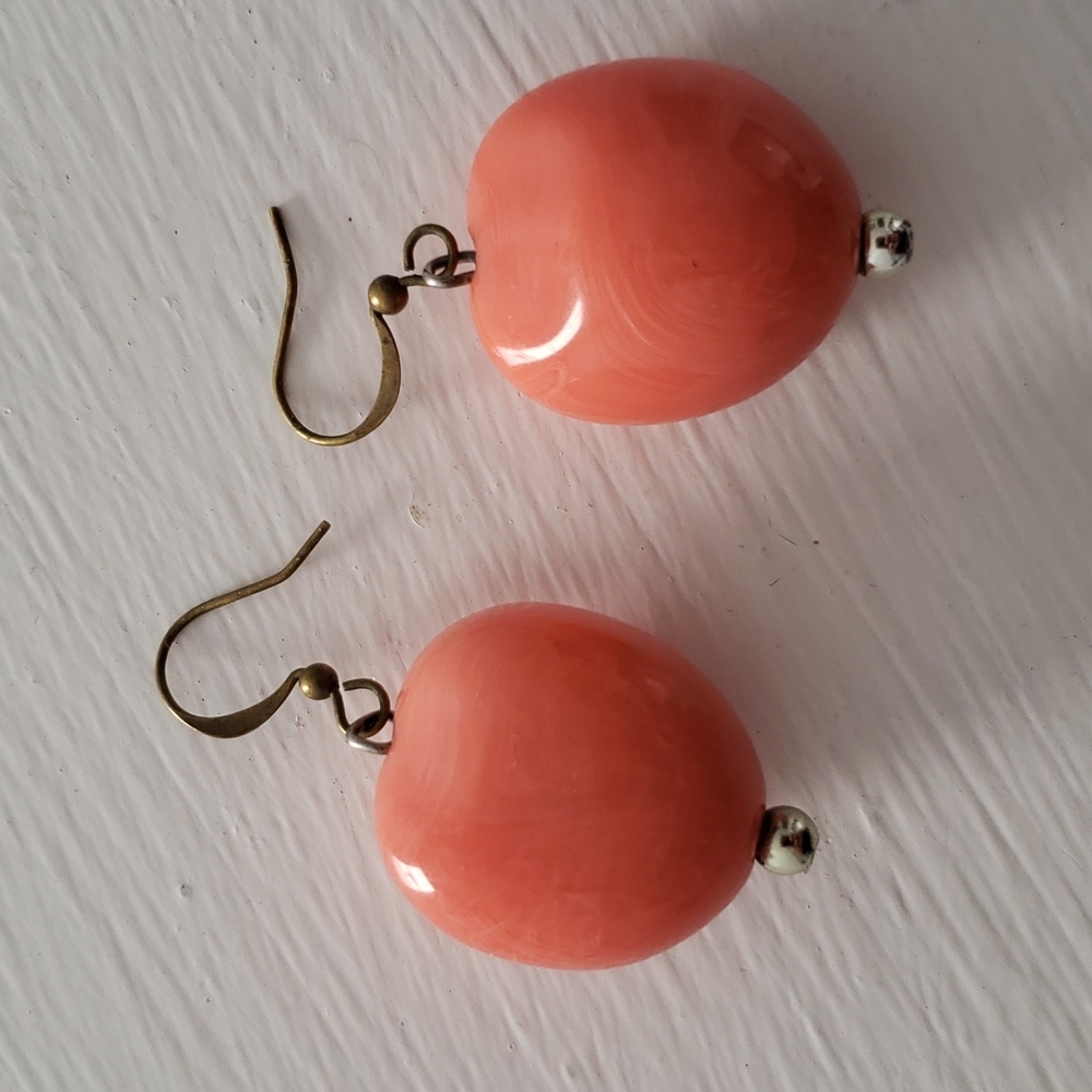 Coral drop earrings